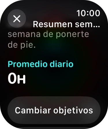 Sigue las indicaciones de la pantalla para consultar una vista de la actividad de la semana en curso o para adaptar los objetivos de la actividad diaria.