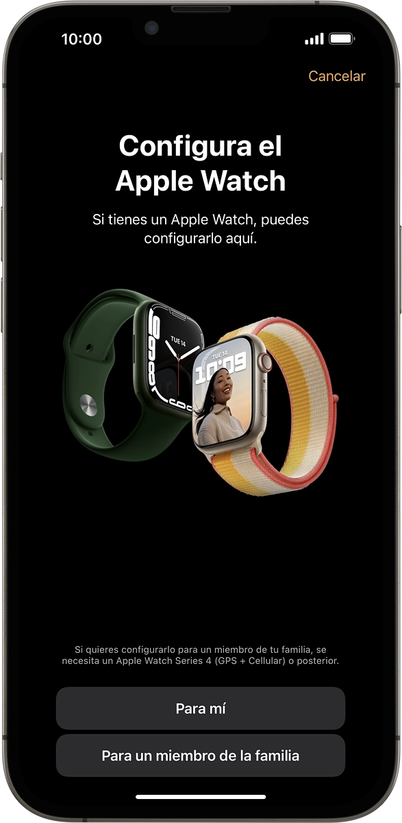 En el móvil: Cuando se visualiza esta imagen de pantalla, el Apple Watch está activado y vinculado al móvil.