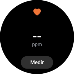 Pulsa Medir y espera mientra el smartwatch está midiendo el pulso.