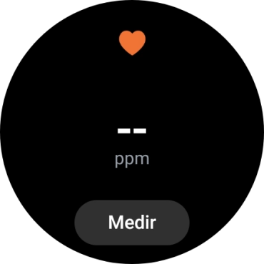 Pulsa Medir y espera mientra el smartwatch está midiendo el pulso.