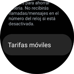 Pulsa Tarifas móviles.