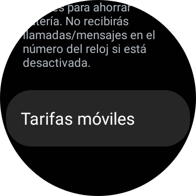 Pulsa Tarifas móviles.
