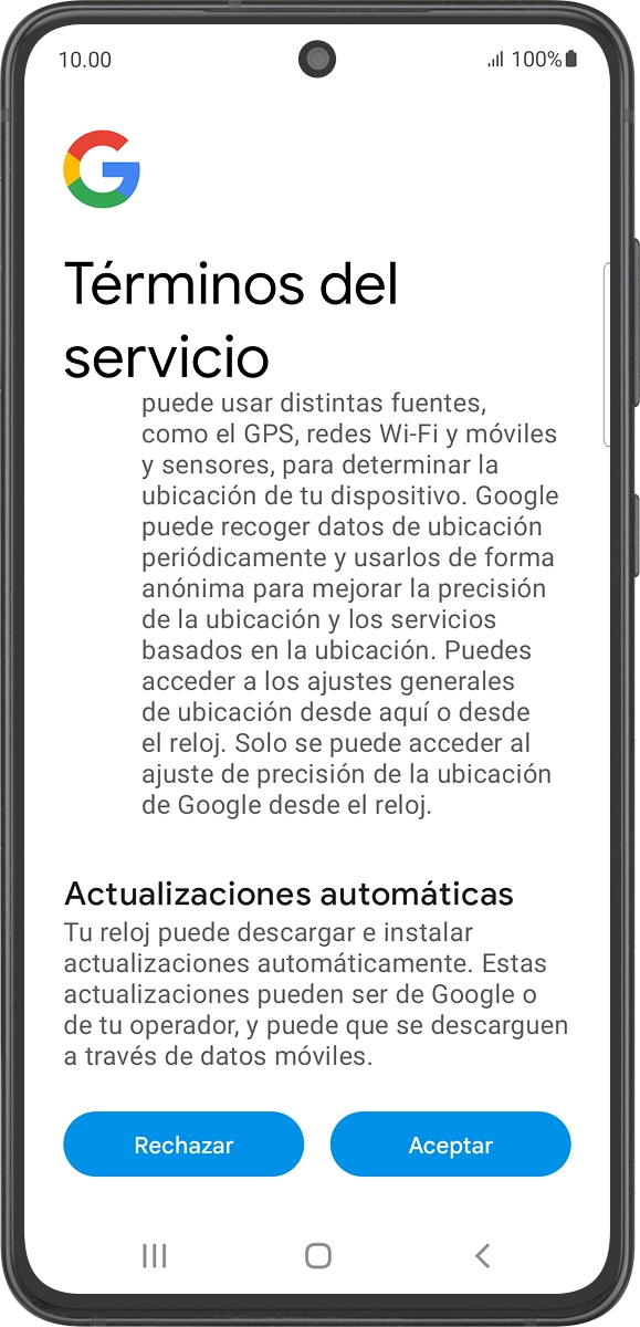 En el teléfono: Pulsa Acepto.
