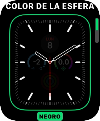 Gira la Digital Crown para cambiar entre los distintos diseños de esfera.