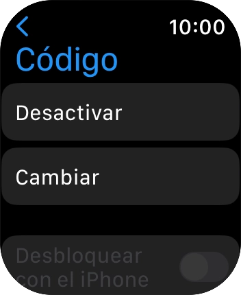 Pulsa Desactivar e introduce el código de seguridad actual.