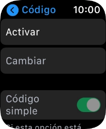 Pulsa Activar e introduce un código de seguridad de libre elección dos veces seguidas.