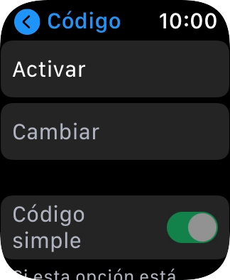 Pulsa Activar e introduce un código de seguridad de libre elección dos veces seguidas.