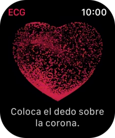 Coloca el dedo índice en la Digital Crown mientras llevas a cabo la medición.