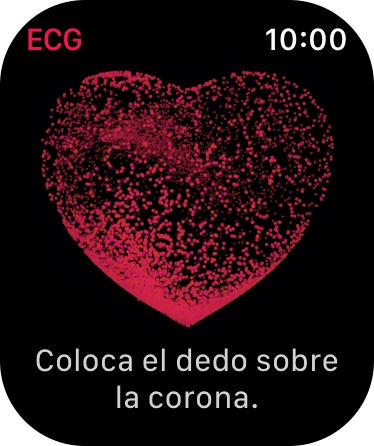 Coloca el dedo índice en la Digital Crown mientras llevas a cabo la medición.