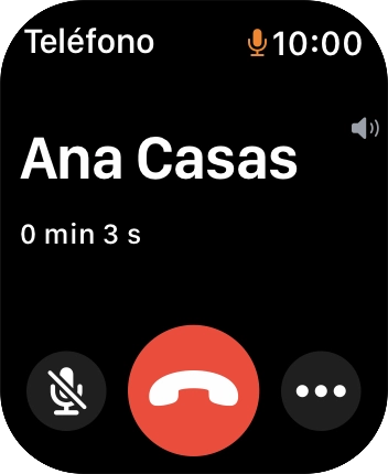 Pulsa el icono de finalizar para terminar la llamada y regresar a la pantalla de inicio.