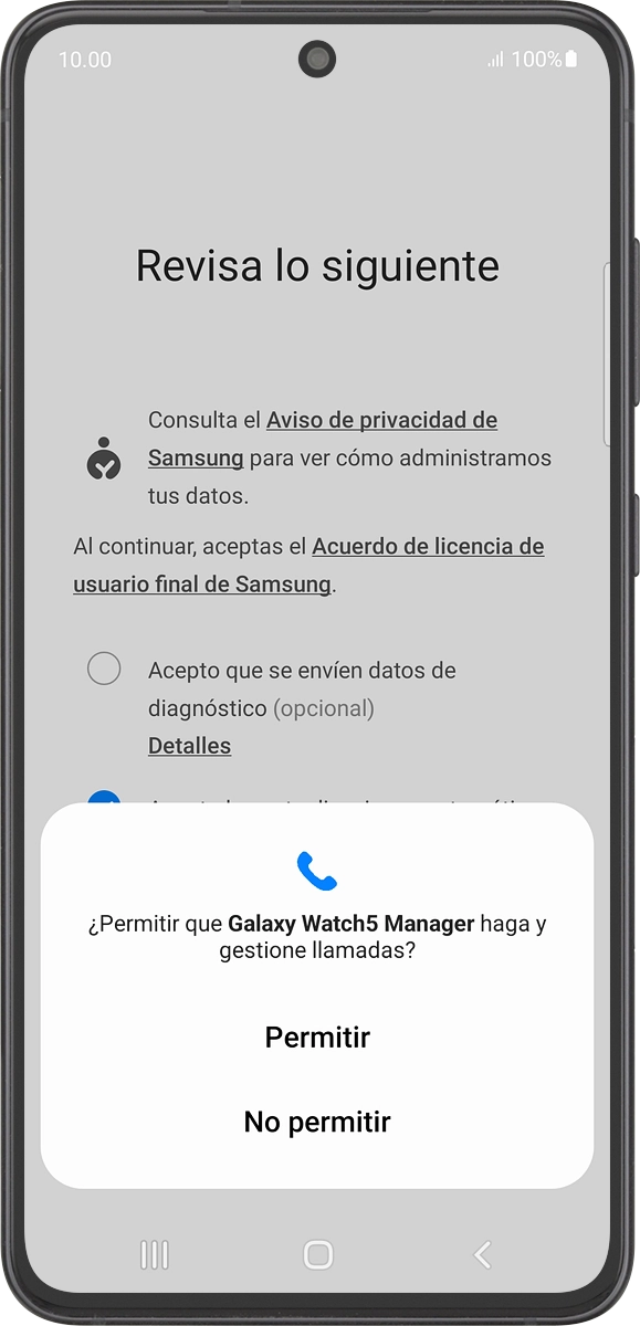 En el teléfono: Pulsa Permitir.