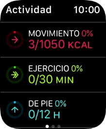 Sigue deslizando el dedo hacia arriba para revisar la vista sobre el número de pasos, distancia recorrida y pisos que has andado.