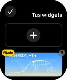 Pulsa el icono de añadir un widget y desplázate al widget deseado.