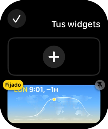 Pulsa el icono de añadir un widget y desplázate al widget deseado.