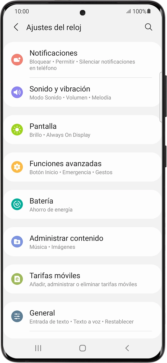 En el teléfono: Pulsa Administrar contenido.