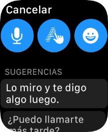Pulsa el icono de micrófono y sigue las indicaciones de la pantalla para grabar y enviar el mensaje.