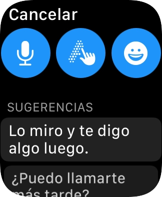 Pulsa el icono de micrófono y sigue las indicaciones de la pantalla para grabar y enviar el mensaje.