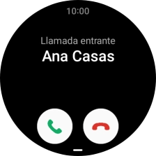 Pulsa el icono de responder llamadas y desliza el dedo hacia arriba para contestar la llamada.