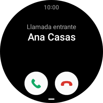 Pulsa el icono de responder llamadas y desliza el dedo hacia arriba para contestar la llamada.
