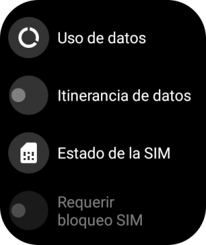 Pulsa Itinerancia de datos para activar la función.