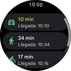 Pulsa el medio de transporte deseado.