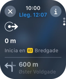 Pulsa el icono de finalizar navegación.