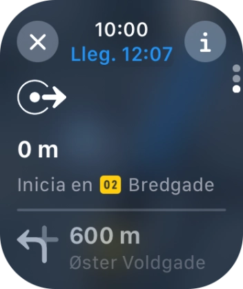 Pulsa el icono de finalizar navegación.