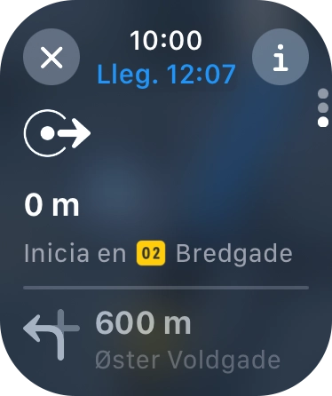 Pulsa el icono de finalizar navegación.