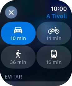 Pulsa el medio de transporte deseado.
