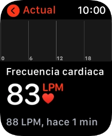 Tu pulso del momento se visualiza bajo Actual.