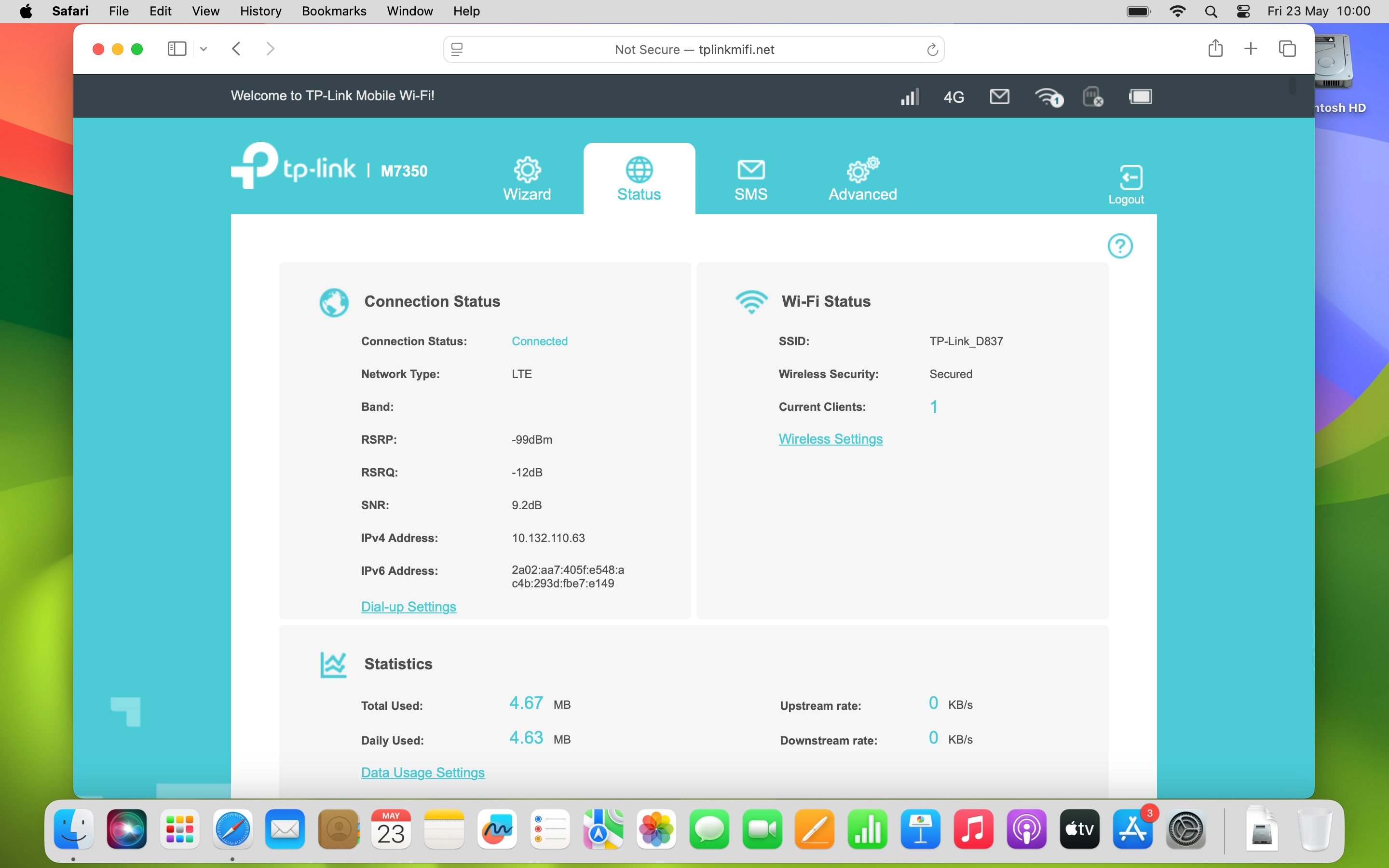You can click on the shortcuts at the top of your router's web interface to get to selected settings faster.