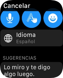 Pulsa el icono de micrófono y sigue las indicaciones de la pantalla para grabar y enviar el mensaje.