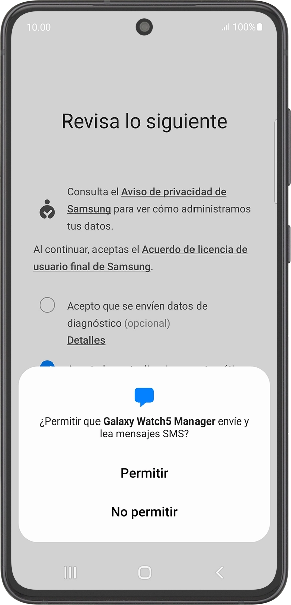 En el teléfono: Pulsa Permitir.