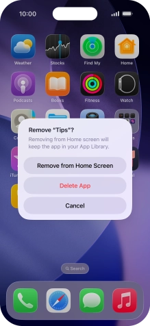Press Delete App.