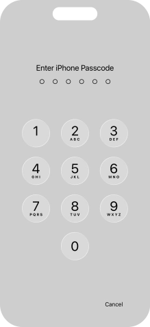 Use the phone lock code you created.