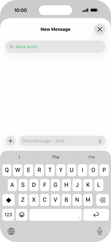 Press the microphone icon and say the required text.