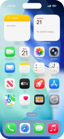 The battery charging icon shows that the battery is charging.