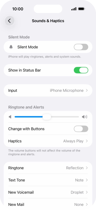 Press Text Tone.