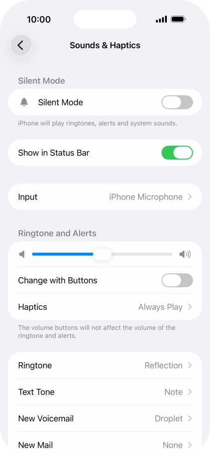 Press Text Tone.