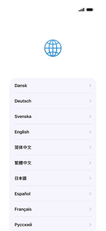 Press the required language.