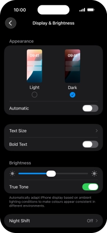 Press the indicator next to 