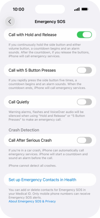 Press the indicator next to 
