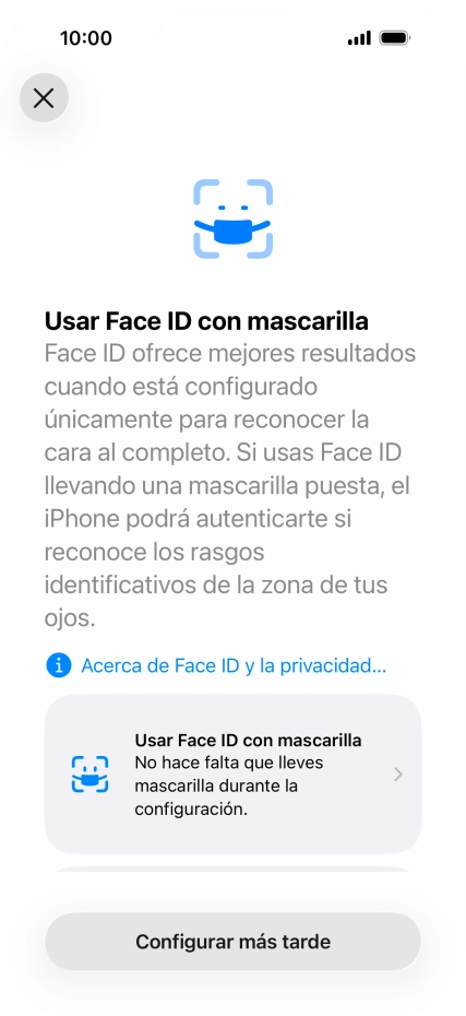 Pulsa Configurar más tarde.