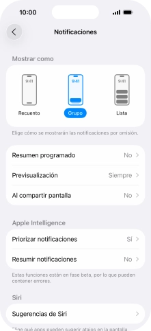 Pulsa Resumen programado.