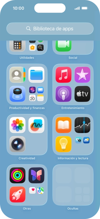 La app está ahora en la carpeta Ocultas en la biblioteca de apps.