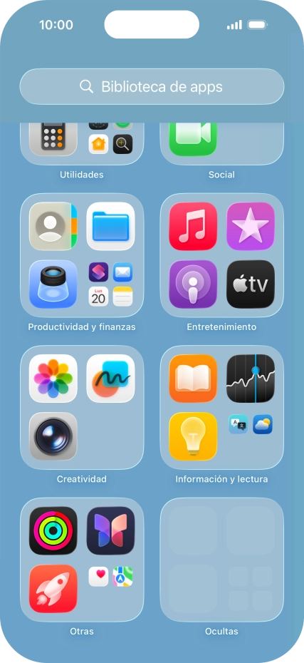 La app está ahora en la carpeta Ocultas en la biblioteca de apps.