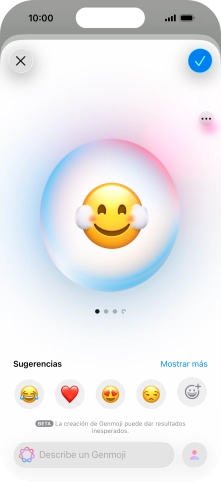 Desliza el dedo hacia la derecha o hacia la izquierda por la pantalla para ver los resultados generados.