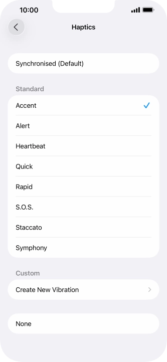 Press the required setting to turn on the function.