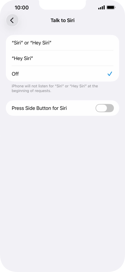 Press the indicator next to 
