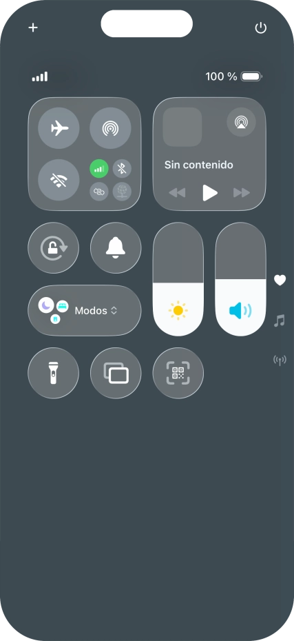 Pulsa el icono de modo de sonido para activar o desactivar el modo silencioso.